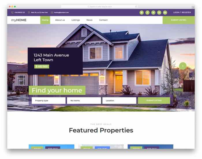Free Estate Agent Website Template Free Estate Agent Website Template
